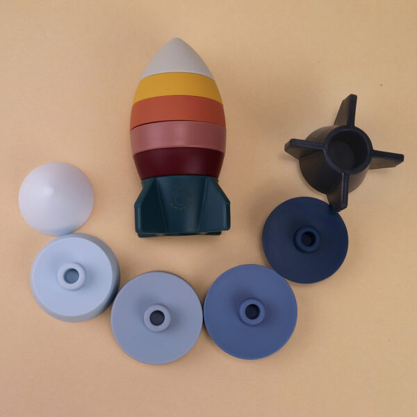 Mums&Moore Silicone Rocket Stacking Toy - Image 3