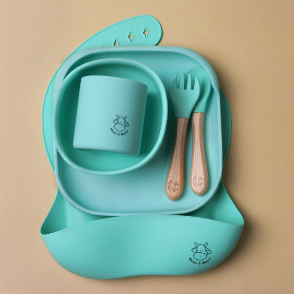 Mums&Moore Silicone Square Baby Feeding Set - Image 8