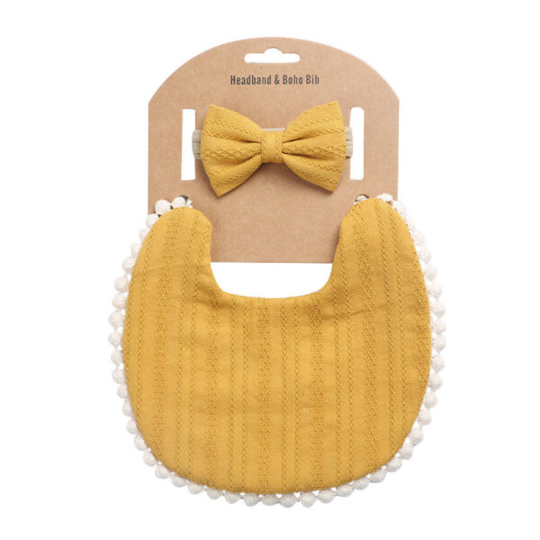 Mums&Moore Super Soft & Absorbent Cotton Baby Toddler Reversible Weaning Bib with Headband Gift Set for Infants, Newborns, and Toddlers - Image 9