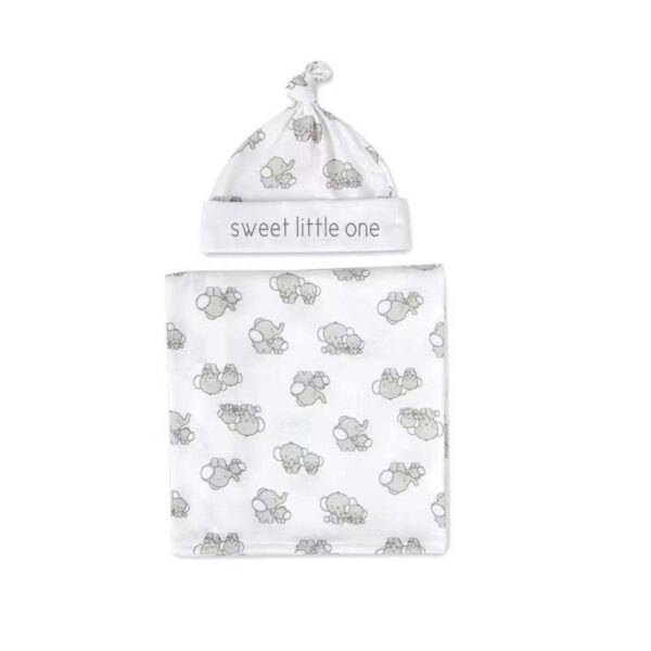 Mums&Moore New Born Baby Swaddle Blanket With Hat Set - Image 3