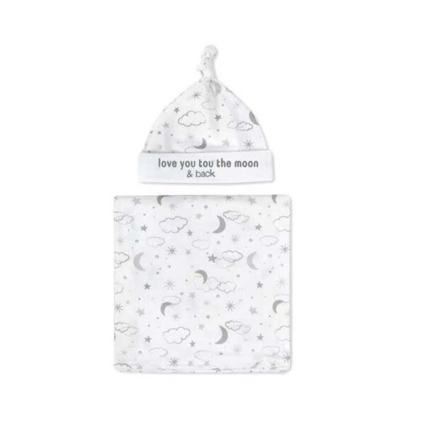 Mums&Moore New Born Baby Swaddle Blanket With Hat Set